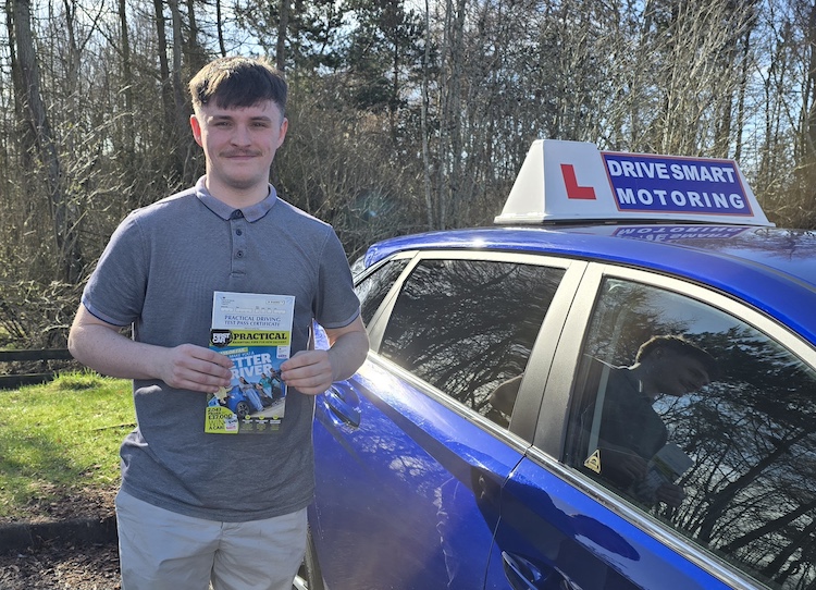 Eddie Skinner of Aberdeen passed his practical driving test with Drive Smart Motoring