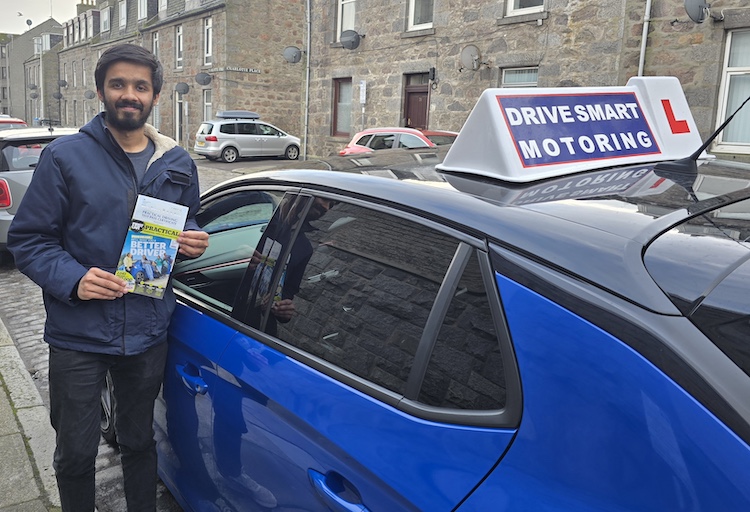 Joe Stanly of Aberdeen passed his practical driving test with Drive Smart Motoring