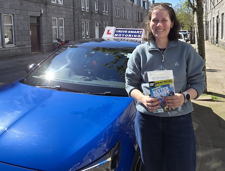 Ailsa Smith of Aberdeen passed her practical driving test with DriveSmart
