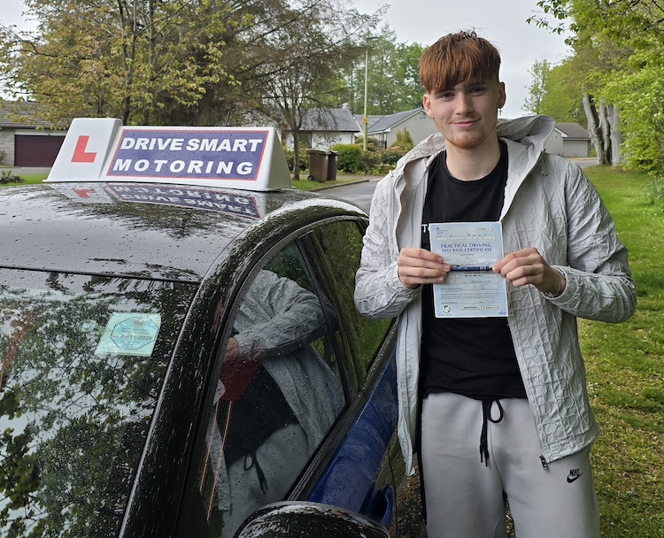 Jamie Lawtie of Aberdeen passed his practical driving test with Drive Smart Motoring.